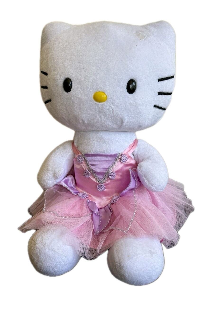 Build A Bear Workshop - 17" HELLO KITTY White Stuffed Plush Toy Sanrio Ballerina